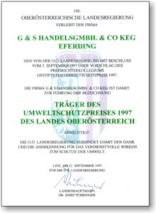 UMWELTSCHUTZPREIS des Landes Oberösterreich